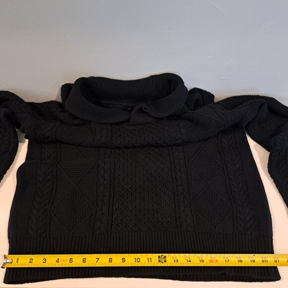 J. Crew Men's L 100% Cotton Cable Knit Cowl Neck Sweater Style 13528 - Picture 13 of 16